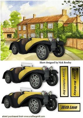 Pretty Cottage with Vintage Sports Car