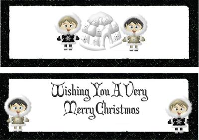 Little Eskimos with Igloo in the Snow Dl Insert with Verse