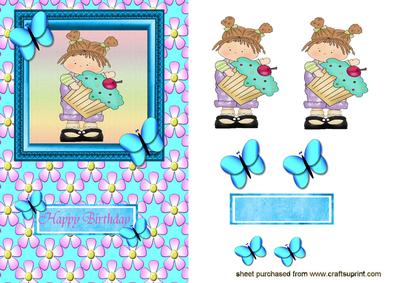 Cute Little Girl in a Blue Frame