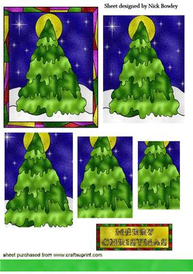 Stained Glass Christmas Tree Pyramids