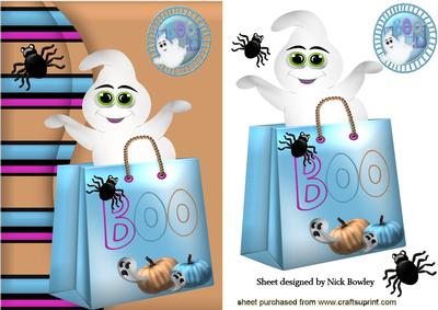 Ghost in Carrier Bag with Spiders