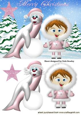 Seal with Snowball and Pink Eskimo