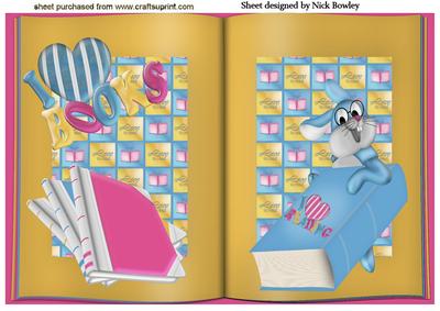 Bookworm Bunny Who Loves to Read A4