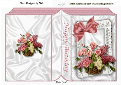 Pretty Flowers in a Basket Folded Book