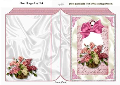 Pretty Flowers on a Vintage Tag Folded Book