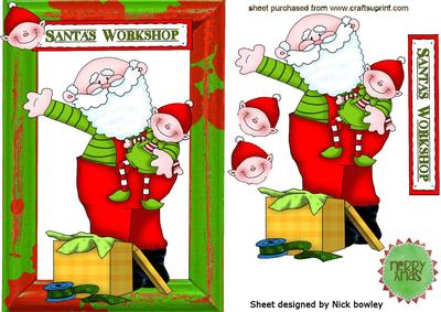 Lovely Santa with Elf in His Workshop