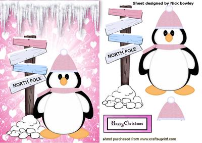 Little Lost Penguin in Snow Hat
