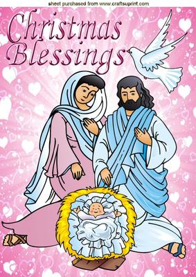 Christmas Blessings Mary & Joseph A4