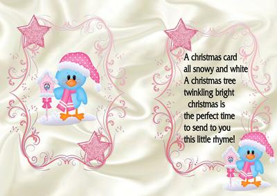 Home Tweet Home Bluebird in Snow A5 Insert with Verse