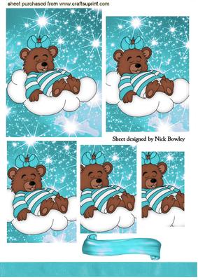 Little Sleepy Teddy in Turq on a Cloud Pyramids