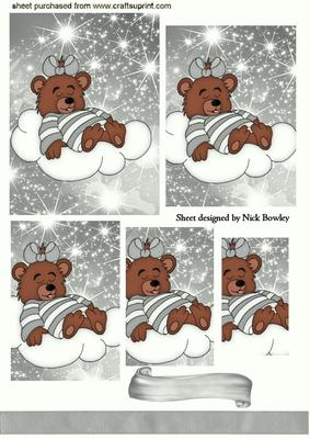 Little Sleepy Teddy in Silver on a Cloud Pyramids