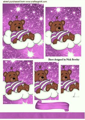 Little Sleepy Teddy in Pink on a Cloud Pyramids