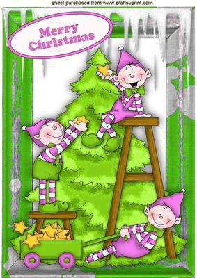 Elves in Pink Dressing the Tree in the Workshop A4