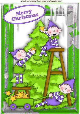 Elves in Purple Dressing the Tree in the Workshop A4