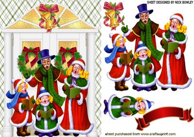 Carol Singers with Lovely Front Door