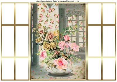 Pretty Pink Roses with Window, French Gatefold