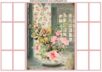 Pretty Pink Roses with Window Pink French Gatefold