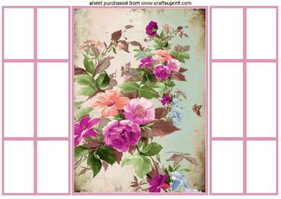 Pretty Vintage Flowers Pink French Gatefold
