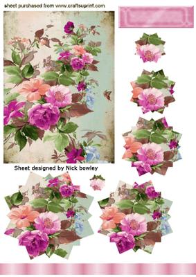 Pretty Vintage Flowers in Star Pyramids