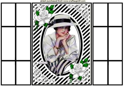 Edwardian Lady in Black/white French Gatefold