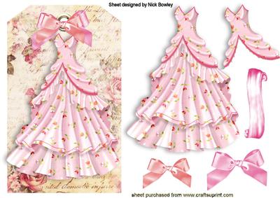 Pink Party Dress on Rose Vintage Tag with Bow