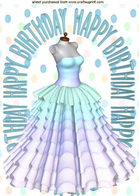 Pretty Party Dress in Birthday Frame A4