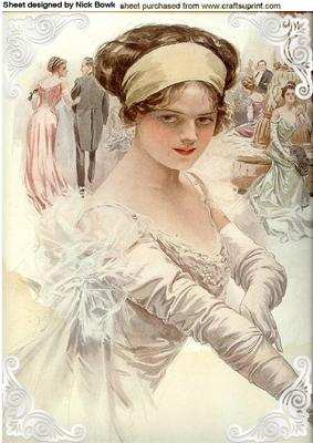 Beautiful Vintage Lady at the Ball A4