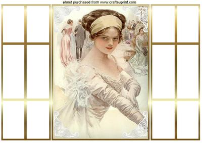 Beautiful Vintage Lady at the Ball French Gatefold