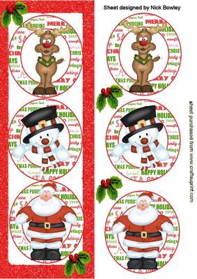 Santa and Friends in Christmas Frames Dl