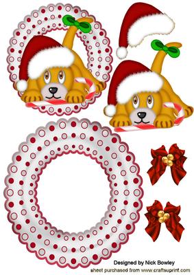 Cute Puppy in Santa Hat Rocker Card