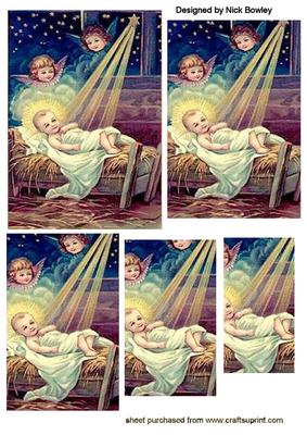 Vintage Baby Jesus in a Crib Pyramids