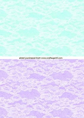 Pretty Lace Background Paper in Turquiose/lilac