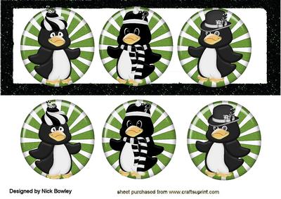 Cute Little Penguins on Candy in Silly Hats Dl