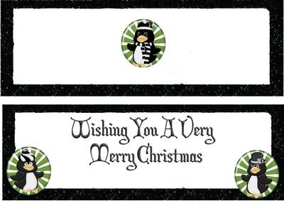 Cute Little Penguins on Candy in Silly Hats Dl Insert