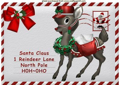 Letter to Santa, with Rudolph A4