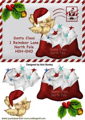Letter to Santa with Robin and Mail Bag