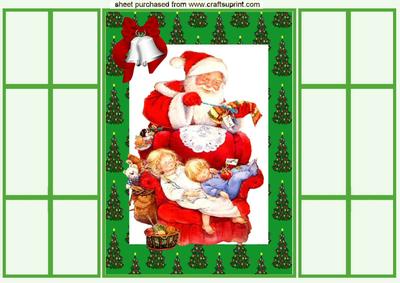 Children Sleeping with Santa in French Gatefold