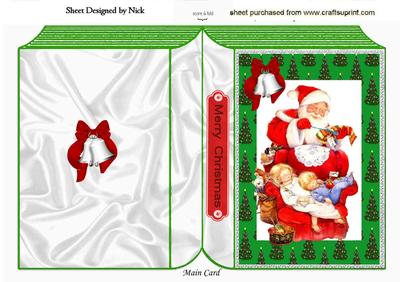 Children Sleeping with Santa in Tree Frame Folded Book