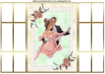 Vintage Dancing Couple French Gatefold