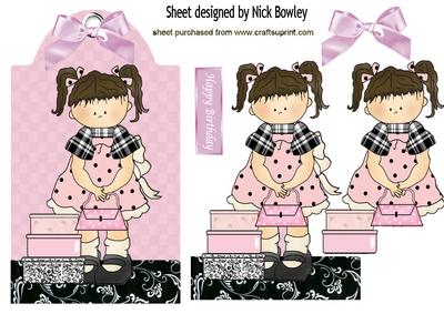 I Love to Go Shopping Little Girl on Tag