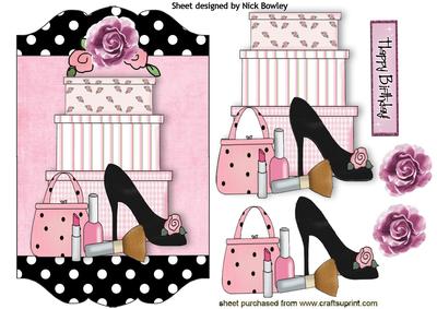 Shoes & Handbag with Gifts in Polkadot Frame
