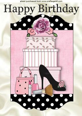 Shoes & Handbag with Gifts in Polkadot Frame A4