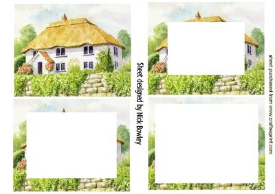 Pretty White Cottage with Thatched Roof Tunnel Pyramids