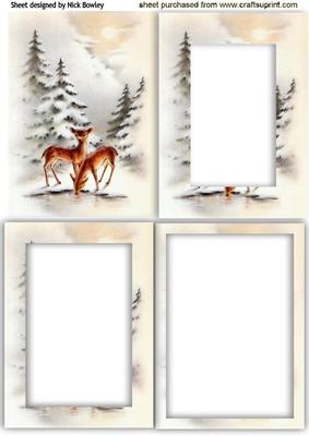Pretty Snow Scene with Deers in Tunnel Pyramids