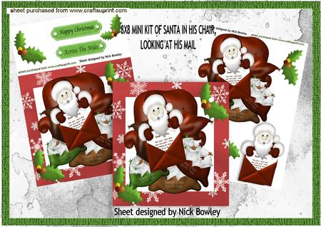 Lovely Santa Sitting in His Chair 8x8 Mini Kit