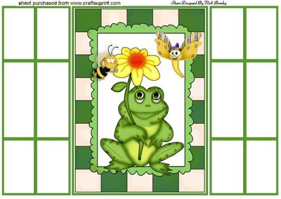Cute Frog with Flower French Gatefold