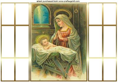Vintage Mary with Baby Jesus French Gatefold