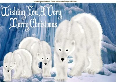 Polar Bear Family in Snow Glazier A4