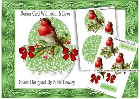 Robin on Holly with Bows Rocker Kit