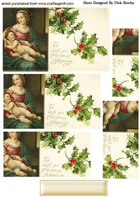 Mary with Baby Jesus and Holly Pyramids